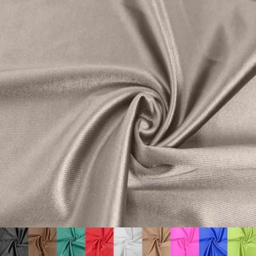 Imagem de Texco Inc 149.9 cm Wide Kasino tecido brilhante por jarda - poliéster elastano stretch melhor para vestuário, roupa ativa, acessórios, tiaras, cortinas, decoração de casa e projetos DIY, Taupe 5