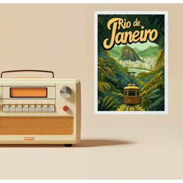 Imagem de Quadro Rio De Janeiro - Cartaz Pão De Açucar 45X34Cm