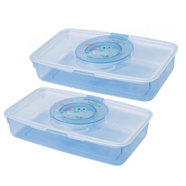 Imagem de 2 Porta Lenço Umedecido Portátil Plástico Bebê Menino Menina - PLASUTI