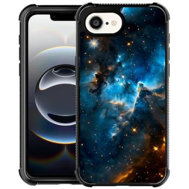 Imagem de CARLOCA Capa compatível com iPhone 16e, para meninas fashion design gráfico à prova de choque anti-arranhões capa de proteção contra quedas para iPhone 16e Deep Starry Sky Nebula Blue Cases