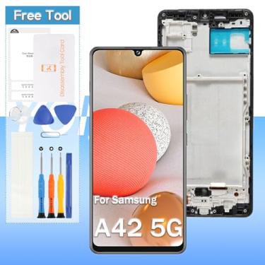 Imagem de Tela de substituição OLED para Samsung Galaxy A42 5G SM-A426U, SM-A426V, SM-A426B 16.8 cm LCD Display Touch Digitizer Assembly com moldura (função de impressão digital suportada)