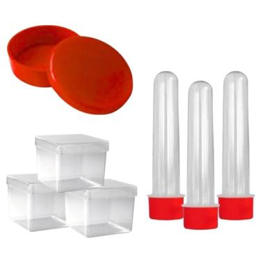 Imagem de Lembrancinha Kit Com 20 Tubetes 13cm, 20 Latinhas e 20 Caixinhas 5x5. Festa Kit Aniversario (Vermelho)