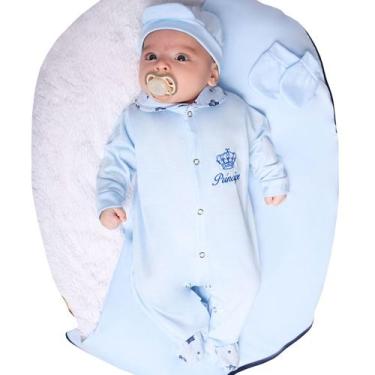 Imagem de Saída de Maternidade Menino Aconchego Príncipe Azul 04 Peças P - Amora