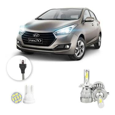 Imagem de Lampadas Led Hyundai Hb20 2016 A 2019 Alto+baixo H4 20000lm - V10, Bra