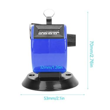 Imagem de Contador de Contagem Manual de Berm, Concha de Plástico ABS, 4 Dígitos, Com Base de Gancho, para Várias Estatísticas de Dados (Azul)