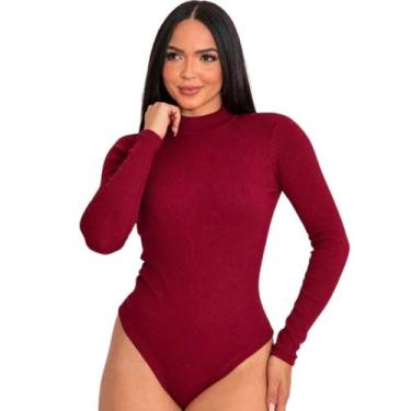 Imagem de Body Canelado Feminino Blusa Justa Malha Canelada Casual Confortável -