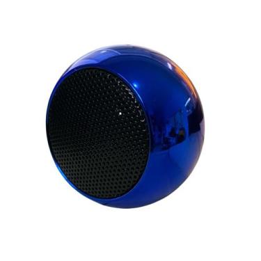 Imagem de Mini Caixa Som Metalizada Bluetooth BT AL2022 Azul - Altomex