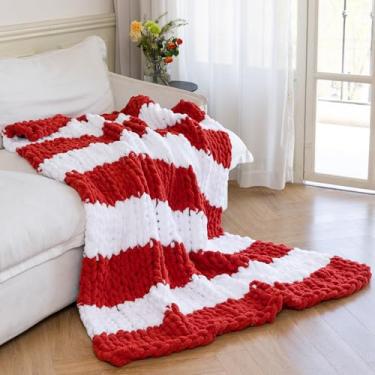 Imagem de Larexius Cobertor de malha grossa - Cobertor luxuoso macio e aconchegante tamanho king (60 x 80), cobertor 100% tecido de nó de corda para sofá, decoração de casa, presente - lavável na máquina