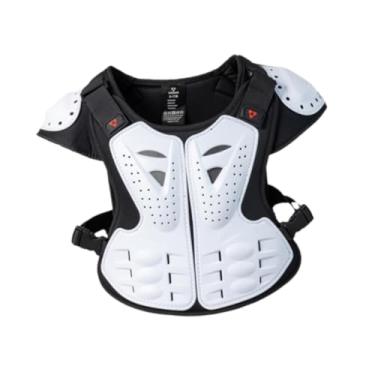 Imagem de menolana Colete de motocicleta, proteção de ombros, protetor de costas respirável para motocross, patinação, motocross, pilotagem ao ar livre, Branco