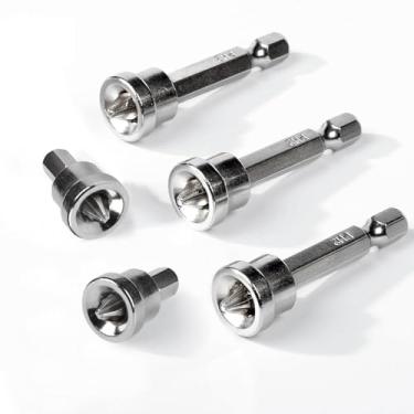 Imagem de Conjunto de 5 peças de parafusos magnéticos para drywall, chave de fenda de posicionamento PH2 brocas para placa de gesso, haste sextavada, cabeça de lote (3 peças de 50 mm + 2 peças de 25 mm)