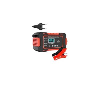 Imagem de Carregador de Bateria Inteligente 12V, Reparador de Pulso com Display Digital, 6A-100A, Preto e Vermelho