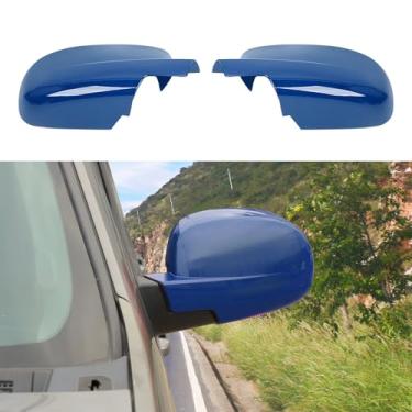 Imagem de CheroCar Capa de espelho retrovisor totalmente adequada para Chevy Silverado GMC Sierra Avalanche Tahoe Suburban Yukon Escalade ESV 2007-2014 Capa de espelho lateral esquerda direita (azul)