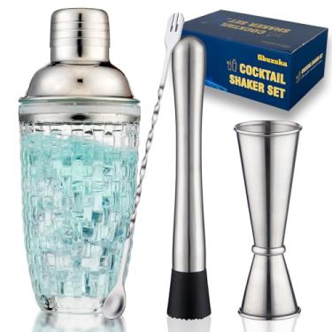 Imagem de Gbuxska Conjunto De Coqueteleira - Inclui Coqueteleira, Colher Mistura E Socador Perfeito Para Acessórios Bar Em Casa, Preparação Coquetéis Shakes Proteína (Prata)