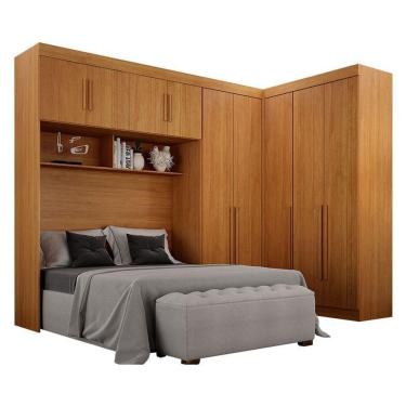 Imagem de Quarto De Casal Modulado 9 Portas Orion Cinamomo – Leifer Móveis