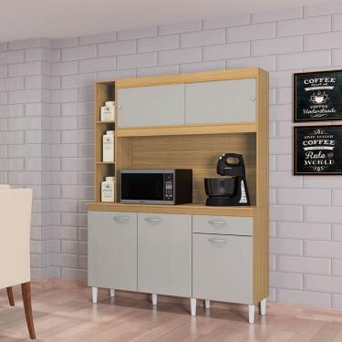 Imagem de Cozinha Ambiente Kit Duda 140 Cm Damasco Off White – Poquema