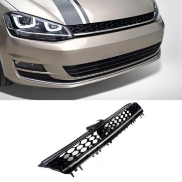 Imagem de Grade de para-choque de carro tiras decorativas kit de corpo de grade de corrida Grade de para-choque dianteiro para Golf 7 2014-2017 Exterior (para G-T-D Silver Line)