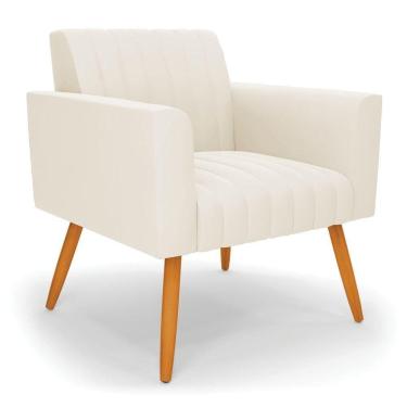 Imagem de Poltrona Viena Gomada Veludo Pés Palito Castanho - D`rossi Preto