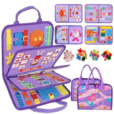 Imagem de Brinquedos Montessori Busy Board Qizfun para meninas de 1 a 4 anos