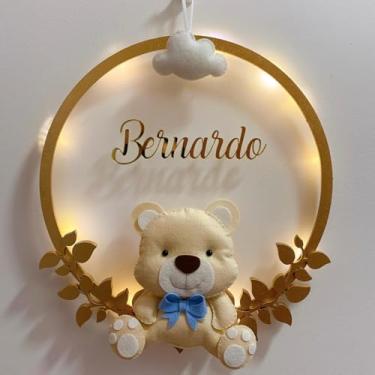 Imagem de Porta Maternidade Ursinho Led Acrílico e Espelho