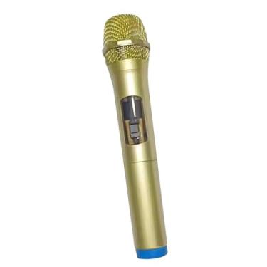 Imagem de Kokiya Microfone infantil, brinquedo de palco, fantasia, acessório de microfone, microfone de notícias falsas, atividade decorativa, gravação de show para, Azul Dourado