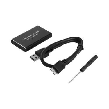 Imagem de mSATA para USB 3.0/3.1 SSD gabinete externo HD disco rígido caixa de a