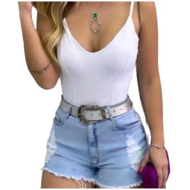 Imagem de Body Bory Feminino Alcinha moda verão/Tecido Suplex Romantic - Freitas