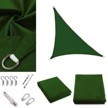 Imagem de Toldo Sombreamento Vela Cobertura Triangulo Sombralux Verde +Kit De In
