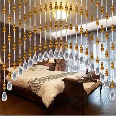 Imagem de Cortina frisada Rekelola Hanging Glass Door Beads Clear Crystal