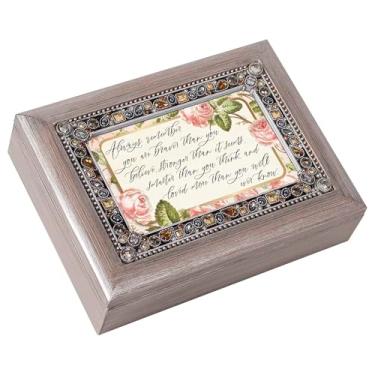 Imagem de Cottage Garden Caixa de joias com foto musical toca Tune You Light Up My Life 15 x 20 cm acrílico e vidro You are Braver