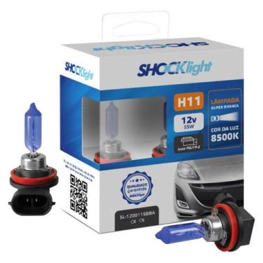 Imagem de Lâmpada Halógena Super Branca Shocklight H11 8500K 1650Lm 12V  Par PGJ