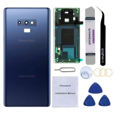 Imagem de Perzework Substituição de vidro traseiro OEM para Samsung Galaxy Note 9 6,4 polegadas com kit de ferramentas de reparo e adesivo pré-instalado (azul oceano)