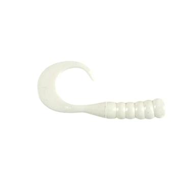 Imagem de Berkley PowerBait Ribbontail Grubs, branco, 7,6 cm (3") (15 unidades)