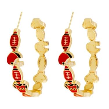 Imagem de Brincos de futebol feminino para dia de jogo, brincos de argola esportivos, acessórios de joias de corrida, presentes, Zinco, Sem pedra preciosa