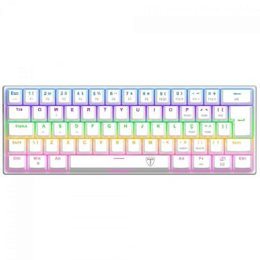 Imagem de Teclado Mecânico Gamer T-Dagger Arena, Rainbow, Switch Brown, 60%, ABNT2, Branco