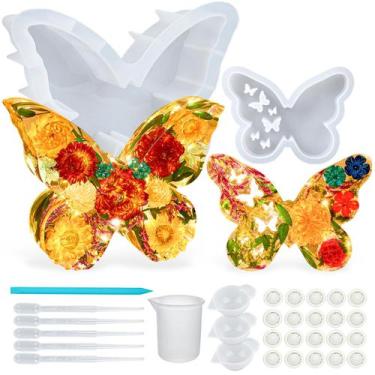 Imagem de Molde de resina de silicone Dacies Butterfly Resina epóxi 20cm e 12cm