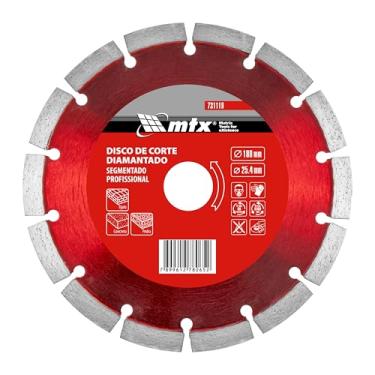 Imagem de MTX Disco de Corte Diamantado Segmentado 180 x 2,4 x 25,4 mm – Corte Seco de Alta Eficiência para Pedra, Concreto e Alvenaria