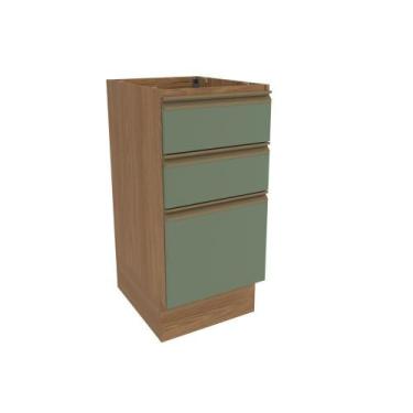 Imagem de Balcão 3 Gavetas Kappesberg Celeste Nogueira-verde Oliva