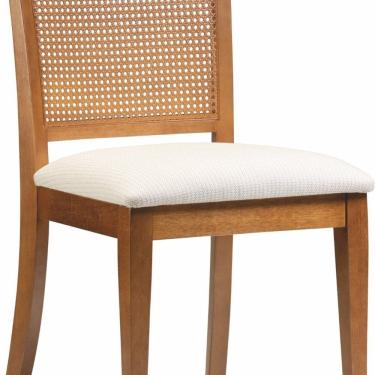 Imagem de Cadeira Tecido Único para Sala de Jantar Ting Valentine Amêndoa/Off White