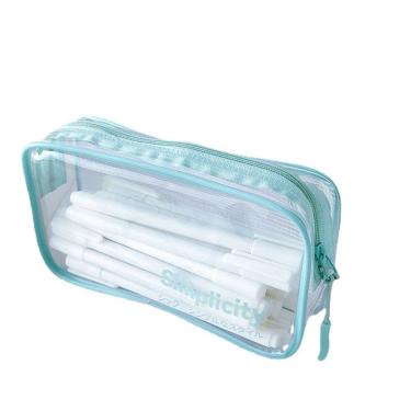 Imagem de Estojo de lápis de PVC transparente de grande capacidade 19cm x 5cm x 10cm