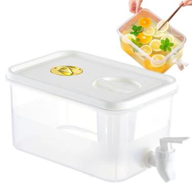 Imagem de Shakven Distribuidor de suco para geladeira, dispensador de bebidas,Distribuidores de suco de grande capacidade com torneira e filtro, data de registro | Jarro de água para geladeira, recipiente para