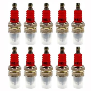 Imagem de Conjunto de 10 velas de ignição L7TJC para motosserras e roçadeiras a gasolina.