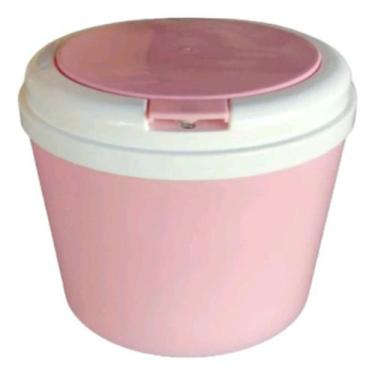 Imagem de Lixeira Cesto Multiuso Infantil Rosa De 6 Litros Quarto Banheiro Com T