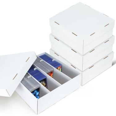 Imagem de MnnktClair 4 Pack Trading Card Storage Box - 4 Rows Divided Cardboard Case, Compatible with Top Loader One Touch for Sports Card Storage