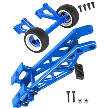 Imagem de BRCatWPark Aluminum Wing Mount & Wheelie Bar Set Upgrades Part for 1/8 Kraton 6S BLX(EXB),1/8 Notorious 6S BLX V6 Brushless RC Monster Truck,RC Wheelie Bar Wing Mount Set,Replace ARA320758,Navy Blue
