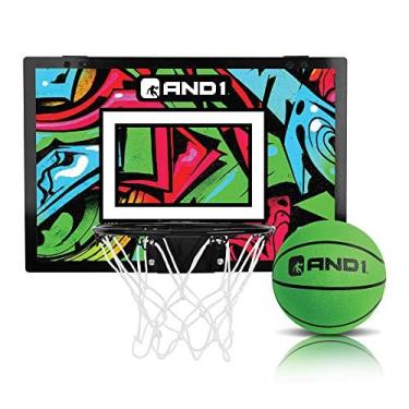 Imagem de AND1 Mini cesta de basquete: pré-montada com aro flexível, 45,7 cm x 30,5 cm, inclui uma argola esvaziada de 12 cm para crianças