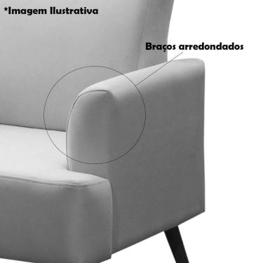 Imagem de Poltrona Para Sala Decorativa C- Pés Palito Pisa Veludo Cinza