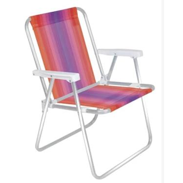 Imagem de Cadeira de Praia Dobrável em Metal, Colorida, Leve e Resistente, Ideal para Praia e Camping