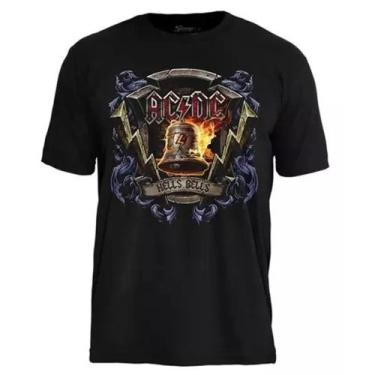 Imagem de Camiseta Banda ACDC Stamp Unissex Estampa Oficial Rock Clássico 100 Al