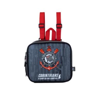 Imagem de Lancheira Térmica Corinthians Meninos Escolar Infantil, Preto