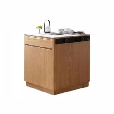 Imagem de Armário buffet de madeira maciça ardósia multifuncional nórdico pequeno aparador de armazenamento doméstico aparador de cozinha aparador